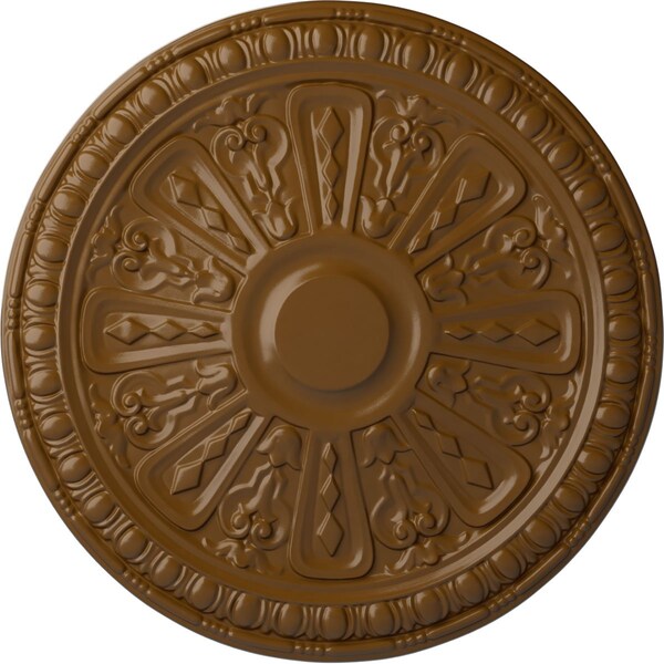 Ekena Millwork Raymond Ceiling Medallion (Fits Canopies up to 5 3/8"), Hand-Painted Smokey Topaz, 18"OD x 1 1/4"P CM18RA2STF - main